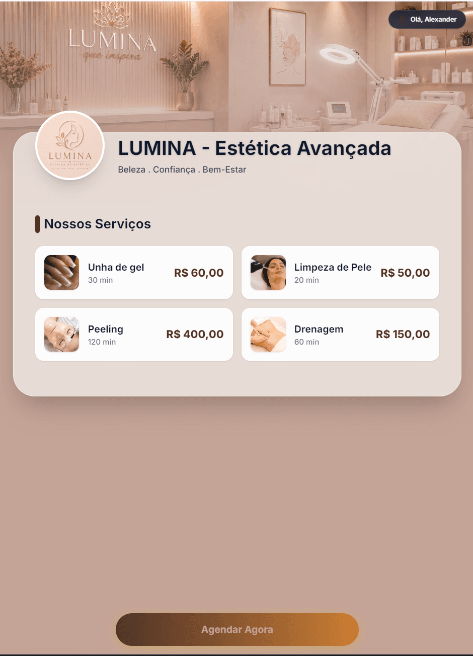 Personalização da página de agendamento